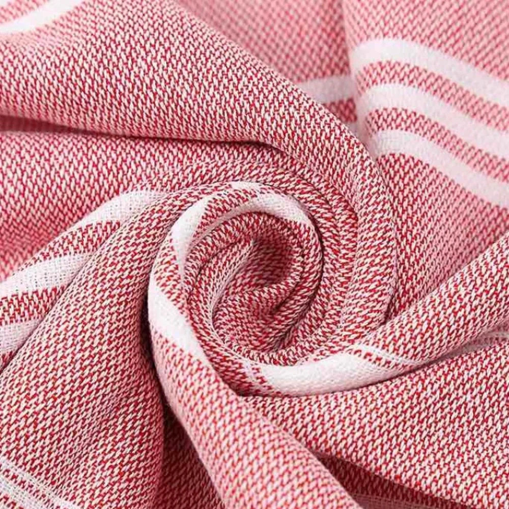 Turkish Beach Towel - Quick Dry Sand Free Blanket - Pale Pink & White St…